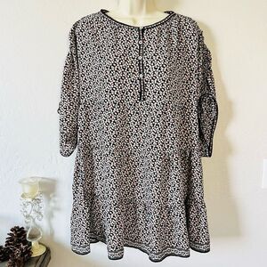 Max Studios babydoll mini dress tunic leaf print